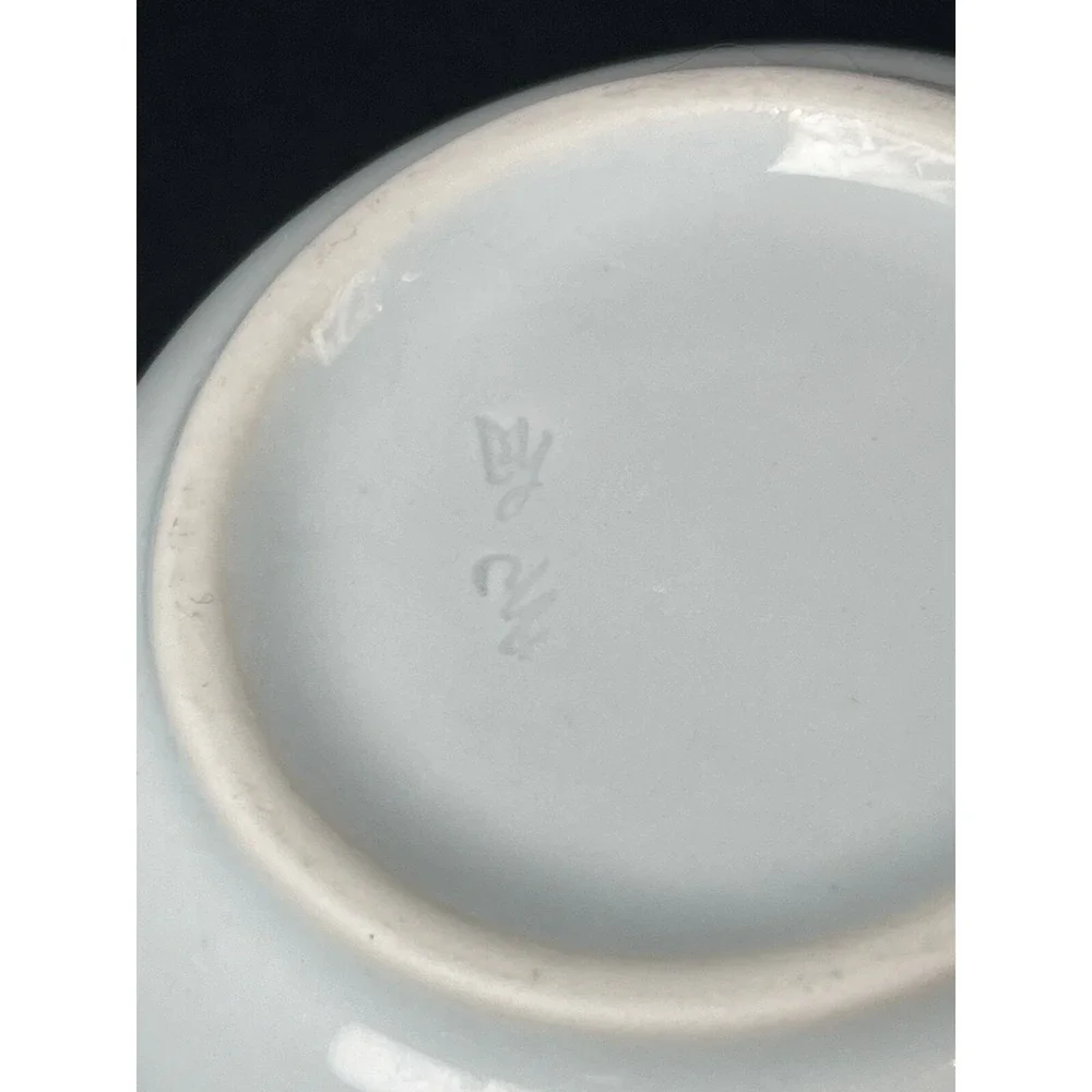 Porcelain Celadon Cabbage Lidded Coffee Tea‎ Cup with Bird Handle Lid Marked
